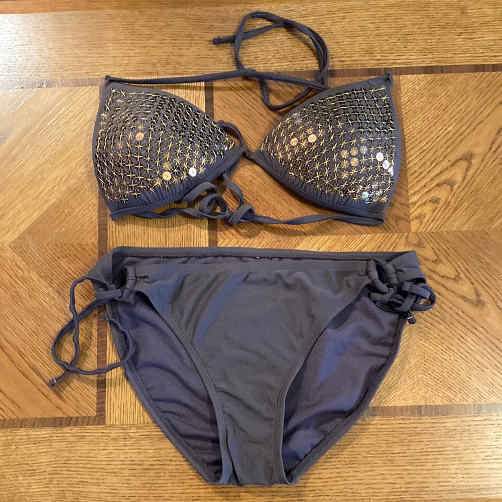 Cute chocolate colored bling swimsuit